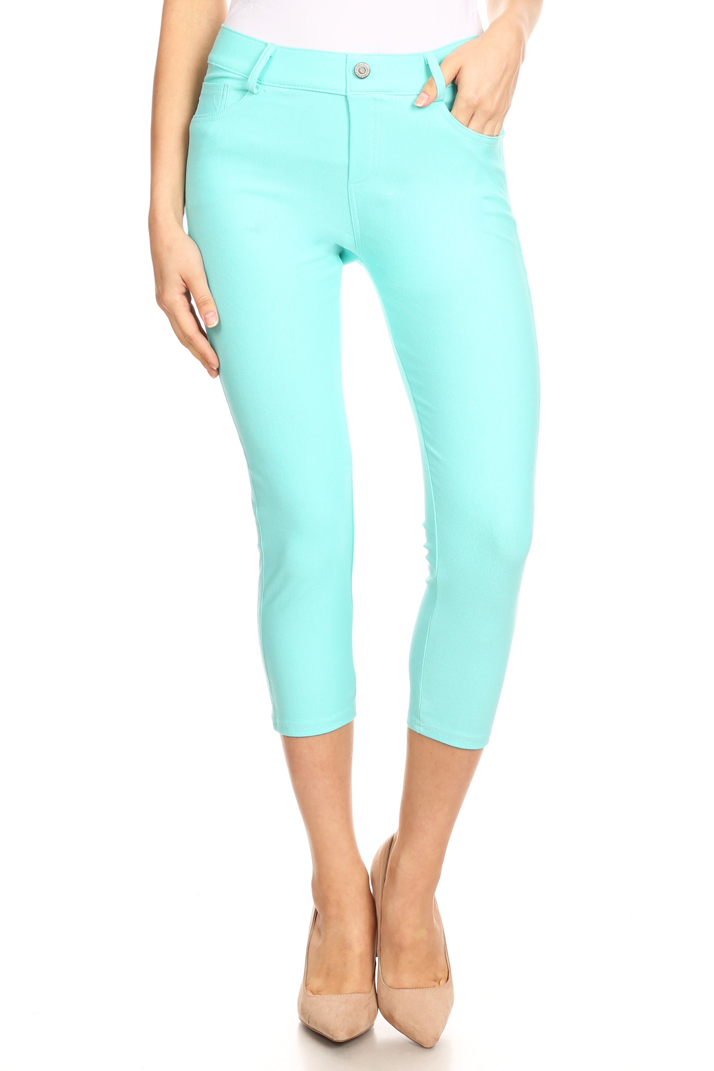 Capri jeggings with top pockets